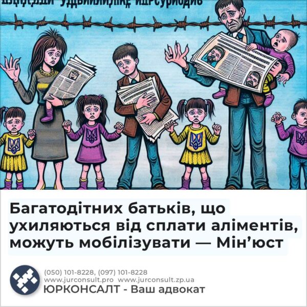 Багатодітних батьків, що ухиляються від сплати аліментів, можуть мобілізувати — Мін’юст