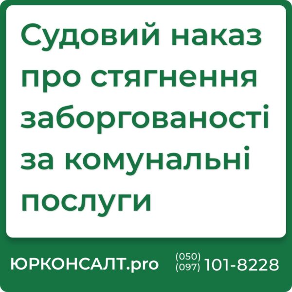 Підготовка документів для видачі судового наказу Представництво інтересів в суді при стягненні заборгованості за комунальні послуги Оскарження судових наказів з питань комунальних платежів Консультації щодо судового наказу про стягнення боргів Правова підтримка у випадку отримання судового наказу Виконання рішення суду про стягнення заборгованості