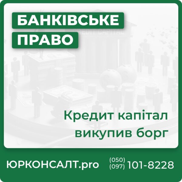 Консультації щодо викупу боргів Юридичний супровід операцій з кредитними зобов’язаннями Представлення інтересів клієнта при переговорах з кредиторами Розробка стратегій зниження фінансових зобов’язань Врегулювання спорів з кредитними установами у судовому порядку Підготовка та аналіз документів для викупу боргу