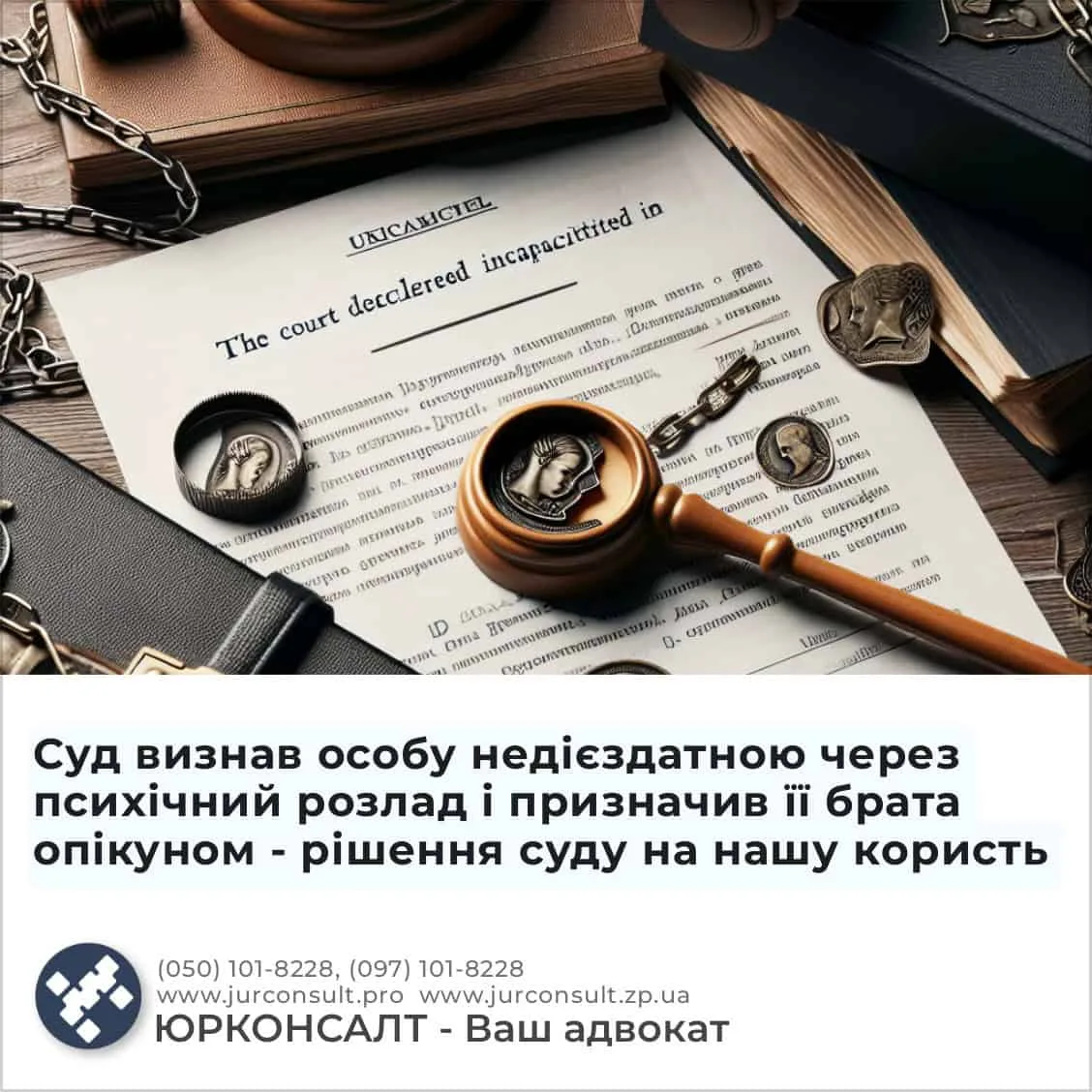Суд признал лицо недееспособным из-за психического расстройства и назначил ее брата опекуном — решение суда в нашу пользу