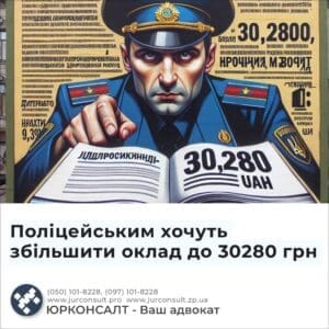Поліцейським хочуть збільшити оклад до 30280 грн