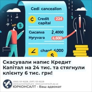 Скасували напис Кредит Капітал на 24 тис. та стягнули клієнту 6 тис. грн!