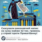 Скасували виконавчий напис на суму майже 42 тис. гривень у справі проти Приватбанку!