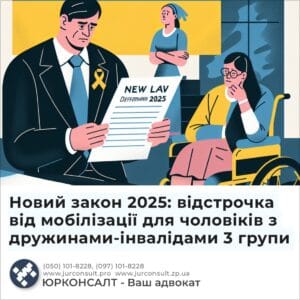 Новий закон 2025: відстрочка від мобілізації для чоловіків з дружинами-інвалідами 3 групи