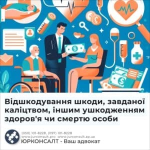 Відшкодування шкоди, завданої каліцтвом, іншим ушкодженням здоров'я чи смертю особи