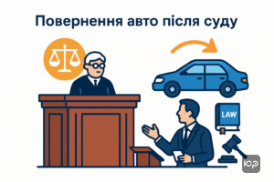 Опис судового процесу повернення автомобіля після скасування незаконного виконавчого напису, захист прав власника автомобіля юридичною компанією ЮРКОНСАЛТ.