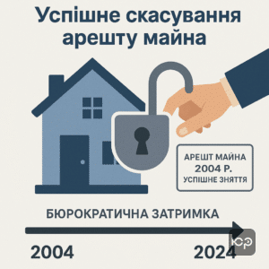 Історія успішного скасування застарілого архівного арешту нерухомого майна, що залишався на квартирі понад 15 років через бюрократію, незважаючи на погашення боргу, юридичний кейс юрконсалтингу.