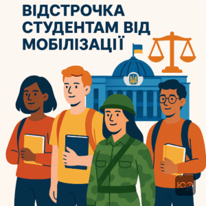 Ілюстрація законодавчих змін щодо скасування відстрочки студентам віком понад 25 років в Україні, що відображає рішення Верховної Ради про збереження права на відстрочку для денної форми навчання без вікових обмежень.