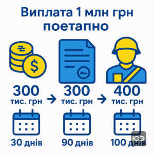 Покрокове пояснення виплати 1 млн грн військовим за контрактом у ЗСУ, включаючи три транші та умови їх отримання