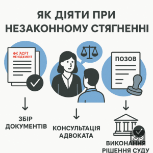 Покрокова інструкція для дій у випадку незаконного стягнення за виконавчим написом від ФК Управління активами, юридичні поради та судове рішення щодо скасування примусових дій.