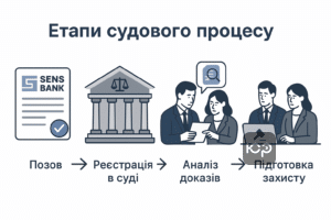 Етапи судового процесу по позову Сенс Банку та роль юридичної компанії Юрконсалт у захисті боргу в Україні.
