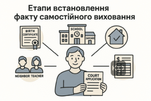 Покрокова інструкція встановлення факту самостійного виховання дитини з описом необхідних доказів та юридичних процедур для судового розгляду.