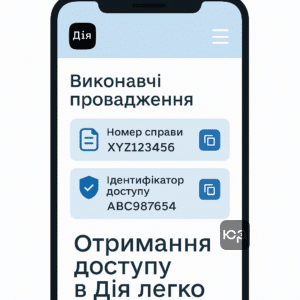 Покрокова інструкція отримання номера виконавчого провадження та ідентифікатора доступу в додатку Дія для адвоката, безпечно та просто.