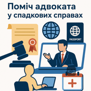 Оформлення спадщини через суд для спадкоємців за кордоном з допомогою адвоката, подача позовів через представника і поновлення строків спадкування.