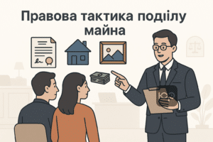 Поради адвоката щодо вибору тактики поділу майна подружжя: юридичні рекомендації, експертизи і документальне підтвердження вартості активів у судових спорах.