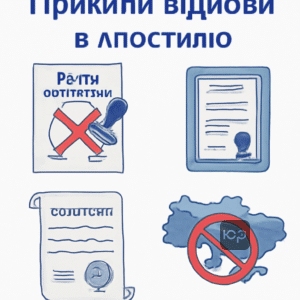 Основні причини відмови в апостилюванні свідоцтва про смерть для закордонного використання, включно з ламінованими документами, старими зразками, сторонніми написами та документами з окупованих територій.