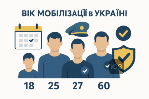 Пояснення віку мобілізації в Україні: законодавство та практика призову чоловіків від 18 до 60 років, акцент на мобілізації із 25 та 27 років.