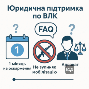 FAQ та юридична підтримка для оскарження рішень військово-лікарської комісії, строки оскарження, мобілізація та роль адвоката