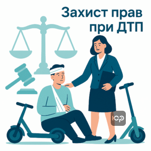 Юридична допомога при ДТП з електросамокатом для отримання компенсації, консультація адвоката, захист прав потерпілого в суді
