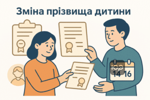Інструкція зі зміни прізвища дитини з 14 років за згодою батьків відповідно до українського законодавства у 2024 році.