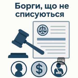 Інформація про фінансові зобов'язання, які суд не списує після процедури банкрутства, включаючи аліменти та компенсації за шкоду здоров'ю.