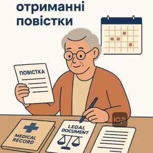 Покроковий порядок дій для людей старше 55 років при отриманні повістки з військкомату, що допомагає зберегти законне право на відстрочку від призову.