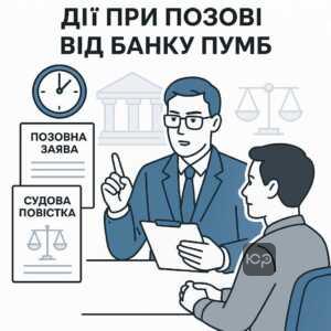 Покрокові дії клієнта при отриманні позову від банку ПУМБ, включно з необхідністю ознайомлення з документами і зверненням до адвоката для захисту в суді