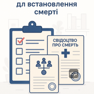 Перелік і підготовка документів для встановлення факту смерті на окупованій території, включаючи родинні зв'язки, медичні довідки, офіційні відмови та паспорти для прискорення судового розгляду.