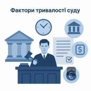 Факторы, влияющие на продолжительность суда по кредитам: загруженность судов, сложность дела, задержки с документами и финансовая экспертиза
