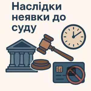 Наслідки неявки до суду за кредитом: примусове стягнення, блокування карток, утримання частини зарплати чи пенсії, можливість поновлення строків за поважних причин