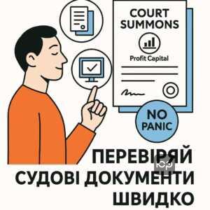 Що робити при подачі до суду компанією Профіт Капітал - кроки перевірки та дій після отримання повістки, без паніки та з правильним підходом.