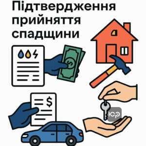 Действия, которые подтверждают фактическое принятие наследства: оплата коммунальных услуг, ремонт имущества, погашение долгов и пользование ценным имуществом согласно украинскому законодательству.