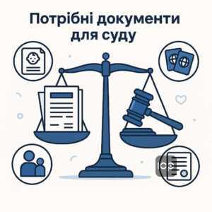Докладний опис необхідних документів для зміни прізвища через суд, включно зі свідоцтвом про народження, паспортами, документами про сімейний стан та заявами на усиновлення, щоб допомогти пройти судову процедуру змін.