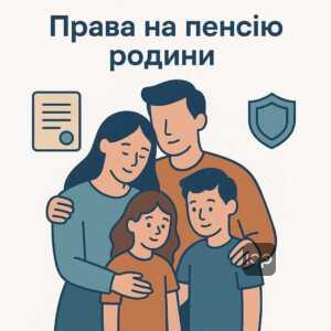 Ілюстрація, що пояснює права членів родини на пенсію після втрати годувальника, зображує підтримку та законні гарантії для непрацездатних членів сім'ї загиблого військовослужбовця.