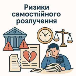 Поширені ризики самостійного ведення справи про розлучення: неправильний вибір суду, пропущені терміни та неповний пакет документів.