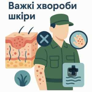 Перелік важких шкірних хвороб, що є підставою для повного виключення з військового обліку, з офіційними медичними нормами та рекомендаціями