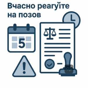 Перші кроки після отримання судового позову: своєчасне реагування на вимоги банку, строки подання відзиву та наслідки їх ігнорування.