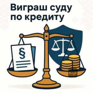 Ілюстрація, що символізує виграш суду по кредиту ПУМБ, акцентуючи увагу на зменшенні боргу та юридичній підтримці боржника в судовому процесі.