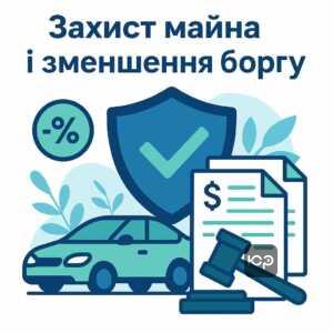 Захист майна від незаконного стягнення та скасування кредитних відсотків згідно з українським законодавством для автокредитів і кредитних карток, юридична допомога у зменшенні боргу.