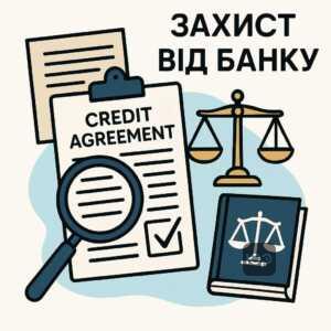 Своєчасна юридична допомога та детальний аудит кредитного договору для захисту від незаконних вимог банку, перевірка правомірності нарахувань і умов кредиту.