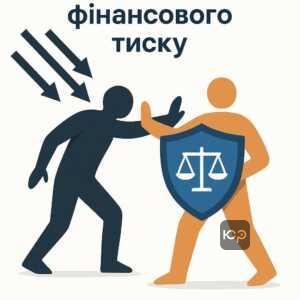 Иллюстрация о защите от давления микрокредитов и важность знания законодательства для безопасности потребителей в Украине.