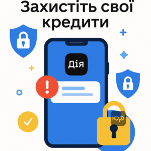 Ілюстрація налаштувань push-сповіщень у додатку Дія для запобігання кредитному шахрайству, що підвищує захист особистих фінансових даних та контроль над кредитною історією.