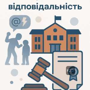 Інформація про адміністративну відповідальність за булінг у школах, включно зі штрафами та покараннями, що передбачені законодавством України.