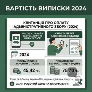 адміністративний збір за виписку 2024 вартість послуг