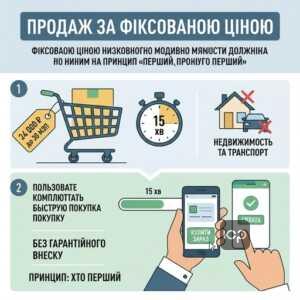 Аукціон за фіксованою ціною: продаж дрібного рухомого майна боржника