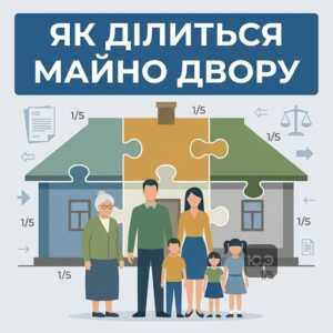 Визначення частки в майні колгоспного двору між родичами