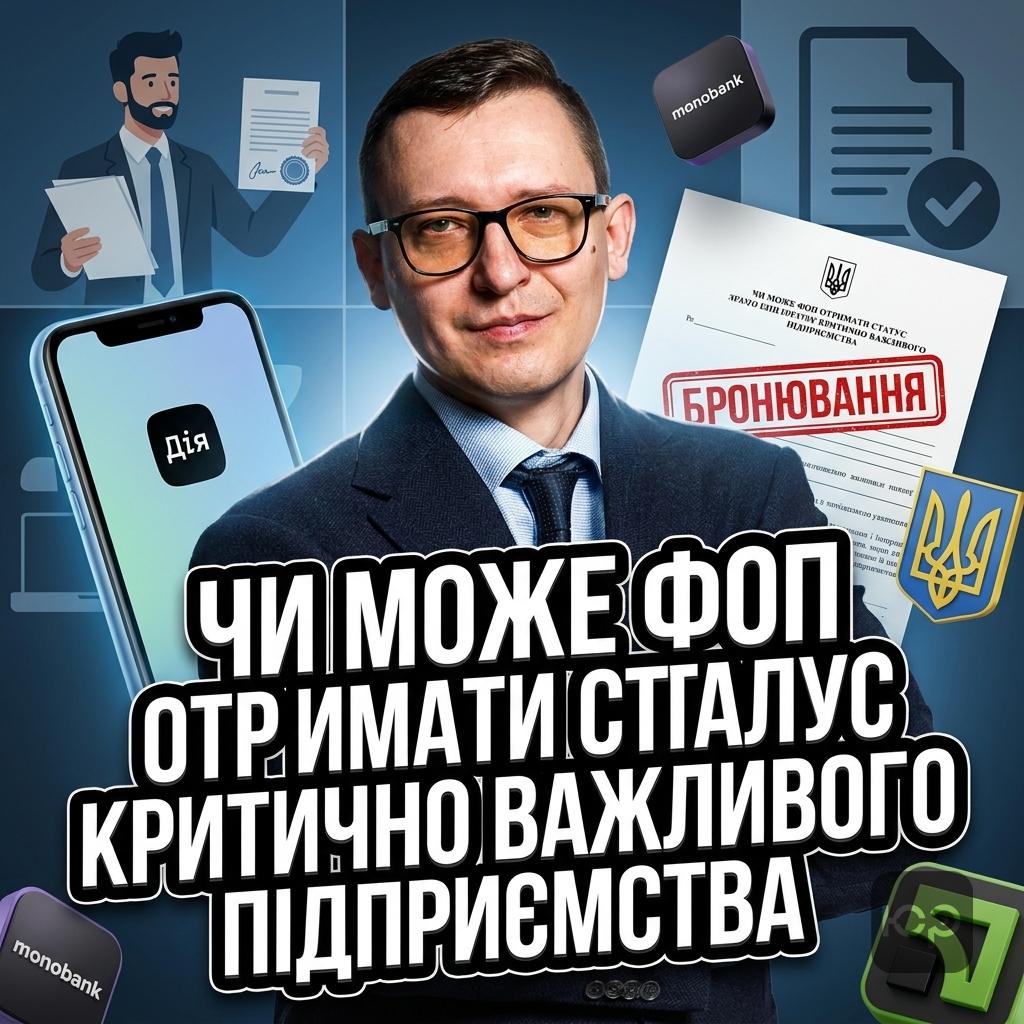 Чи може ФОП отримати статус критично важливого підприємства для бронювання