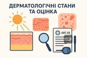 Пояснення хвороб шкіри за статтею 58 з акцентом на медичне оцінювання та діагностику дерматологічних проблем для військовозобов'язаних.