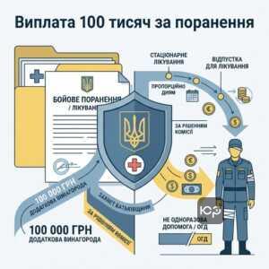 Додаткова грошова винагорода військовим за поранення під час лікування