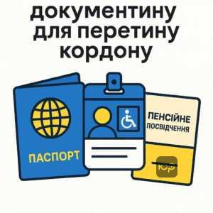 Основні документи для перетину кордону особами з інвалідністю, включаючи пенсійне посвідчення та посвідчення на соціальну допомогу згідно з українським законодавством.